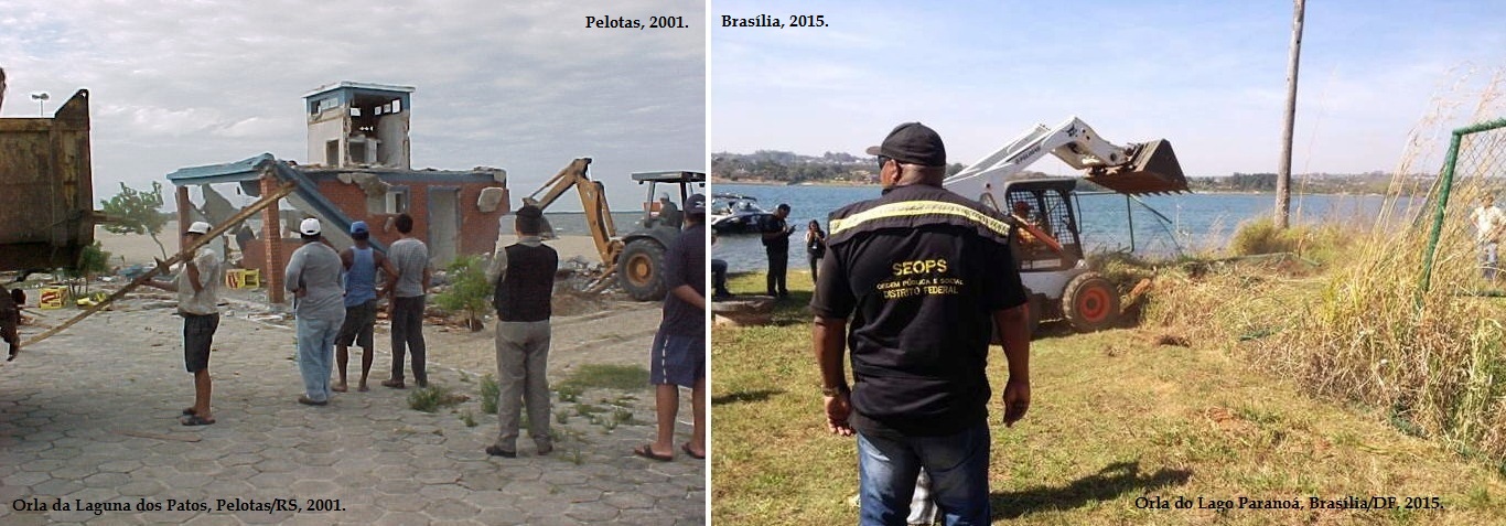 Pelotas/RS (2001) anos na vanguarda da desocupação da orla (pela proteção ambiental e desprivatização). Antes do GDF e do STJ (2015).